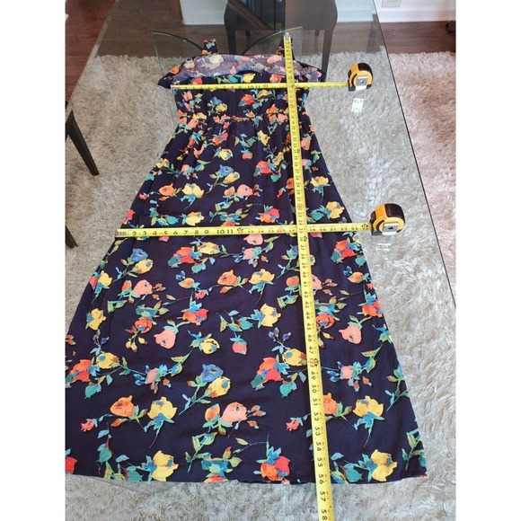 Merona Women's Blue Floral Rayon Scoop Neck Sleeveless Long Maxi Dress Size XL - Picture 7 of 13